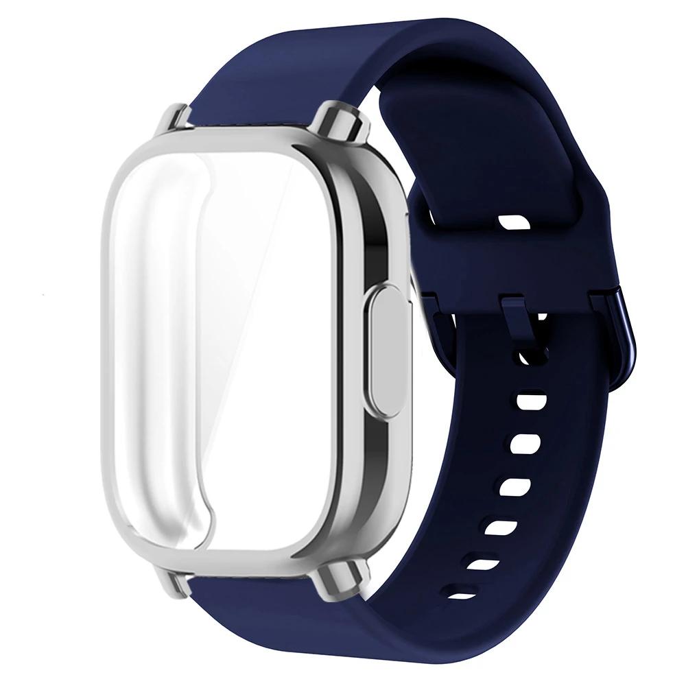 Защитный чехол+силиконовый ремешок для Xiaomi Redmi Watch 5 active/5 Lite Полное покрытие экрана ТПУ Мягкий чехол и дышащий спортивный ремешок