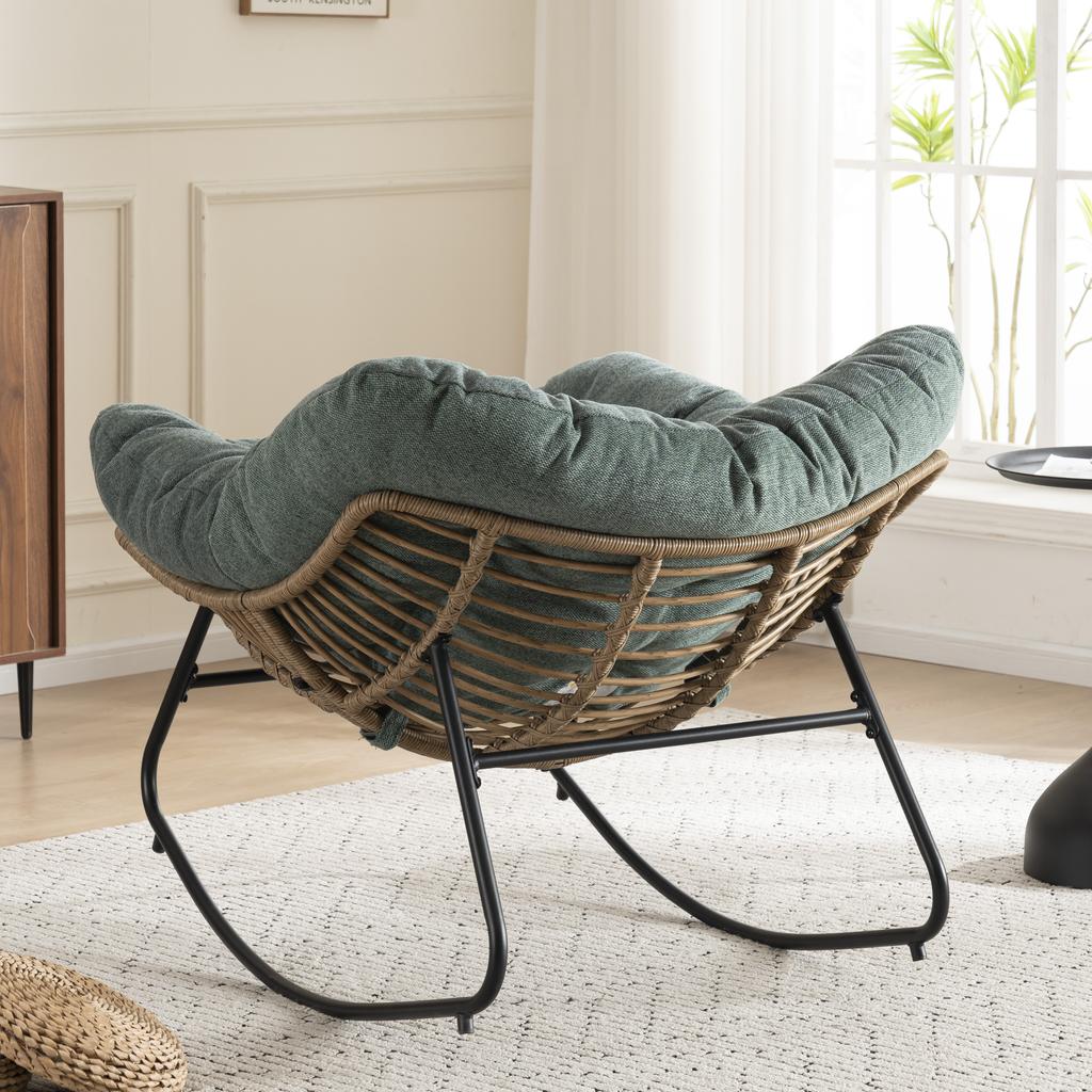 Rocking Chair, Chenille Upholstered Accent Chair, Modern Rocking Chair for Children's Room for Living Room, Bedroom, Apartment
