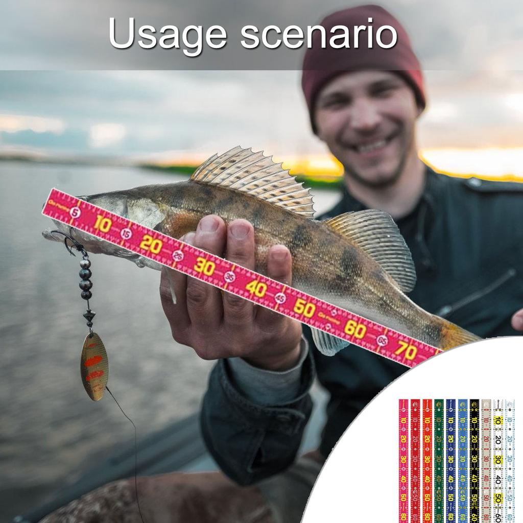 51in Portable Fish Measurement Tool Adhesive Soft Fishing Tape Measure Saltwater Fish Measuring Tape Fishing Essential