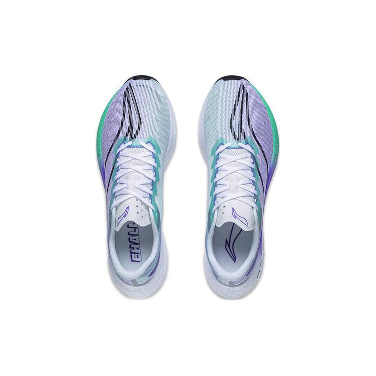 Li Ning Feidian 3 Challenger Амортизация Скользкая подошва Низкие Марафонская тренировка Спринтерский бег Кроссовки Мужские Серый Фиолетовый ARMT037-9