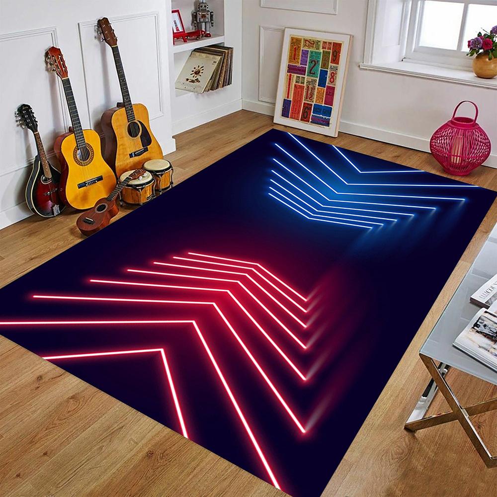 3D LED Ковер-иллюзия Моющийся Нескользящий Ковер Большой площади для Гостиной Комнаты Подростков Детей Мальчика Девочки Декор