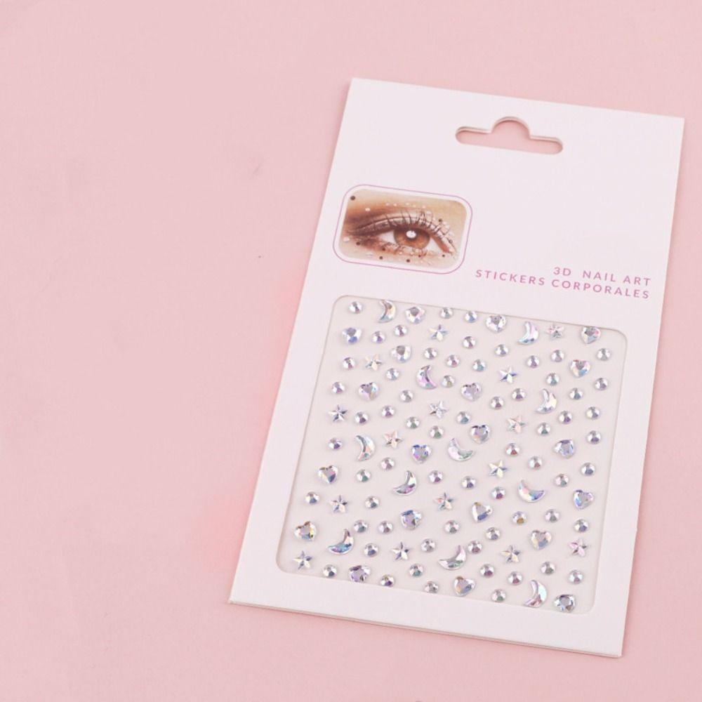 Resin Facial Rhinestone Stickers Glitter Rhinestone Eye Stickers Crystal Forehead Sticker  Party