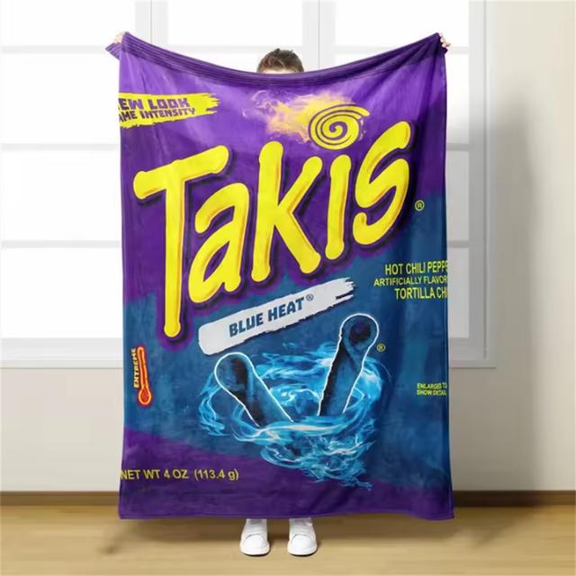 1 шт. Яркое мягкое фланелевое одеяло с принтом Takis Chili - Ультрауютный плед для кровати, дивана и путешествий - Идеальный подарок на день рождения
