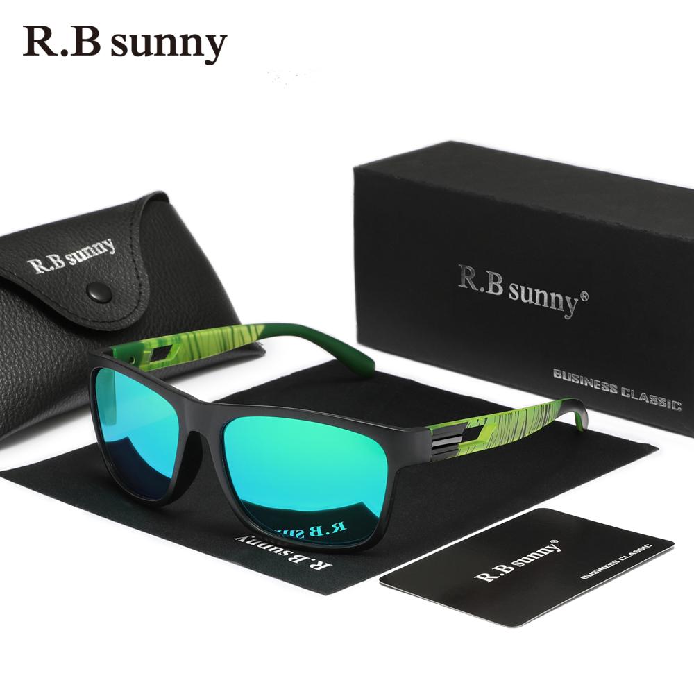 RBsunny Модные спортивные поляризованные солнцезащитные очки мужские прямоугольные полнокадровые очки с зеркальными линзами UV400 антибликовые женские очки для активного отдыха