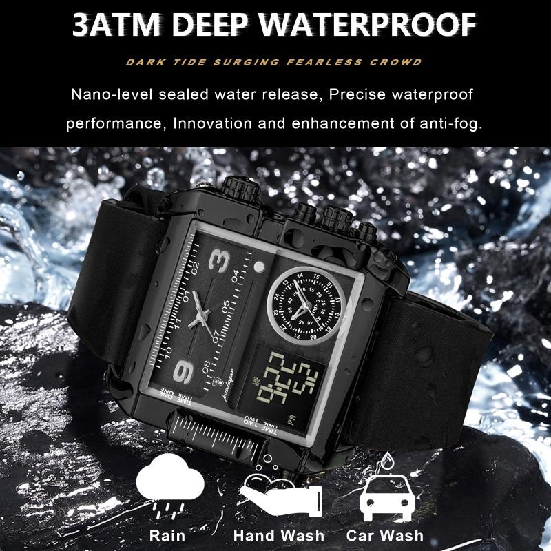 POEDAGAR Fashion Sports Digital Male Wristwatch Date Week Waterproof Luminous Casual Clock Electronic Quartz Watches