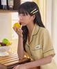 Унисекс короткий пижамный комплект Haipeun Yellow Dream из жатой ткани