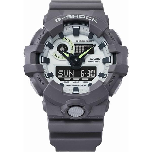 Casio Мужские G-SHOCK GA-700HD-8AJF [серия G-SHOCK HIDDEN GLOW] круглые часы серая смола