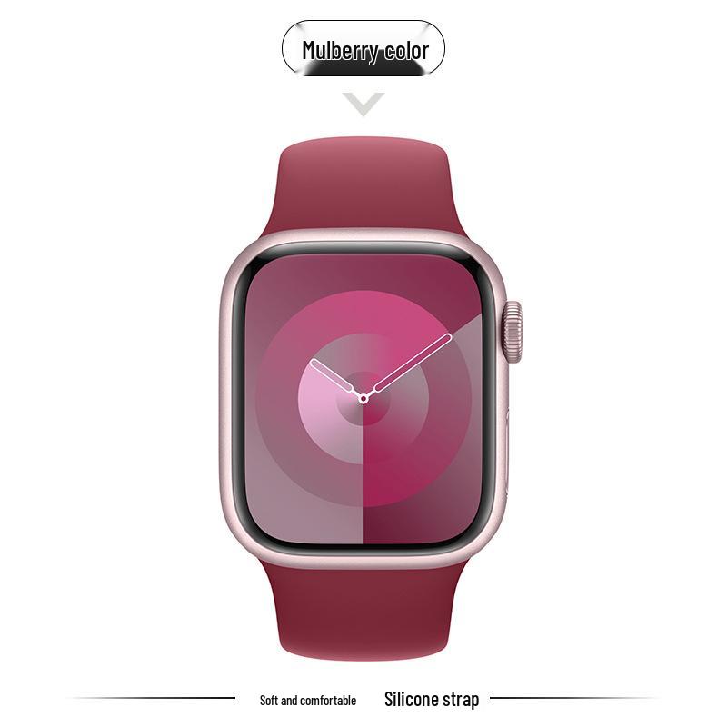 Совместимый силиконовый ремешок для Apple Watch Series 8, 9, 10 и 11 - Новая стандартная модель для девушек (S)