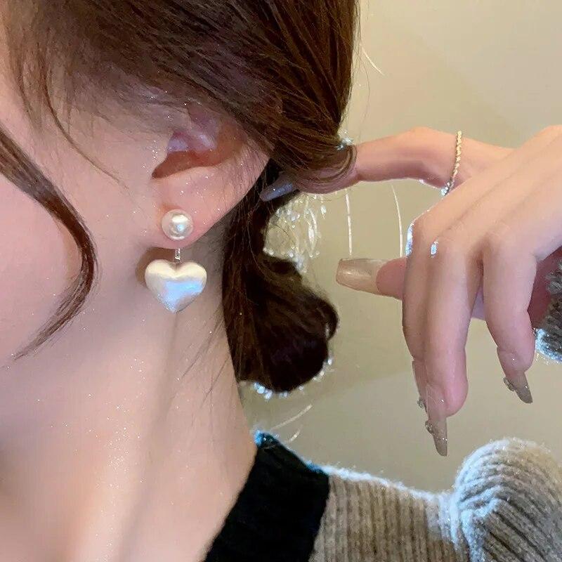 Bohemian Heart Circle Round Earrings Fashion Exaggerate Metal Geometric Hoop Earrings For Women Girls Trendy Party Jewelry Gifts