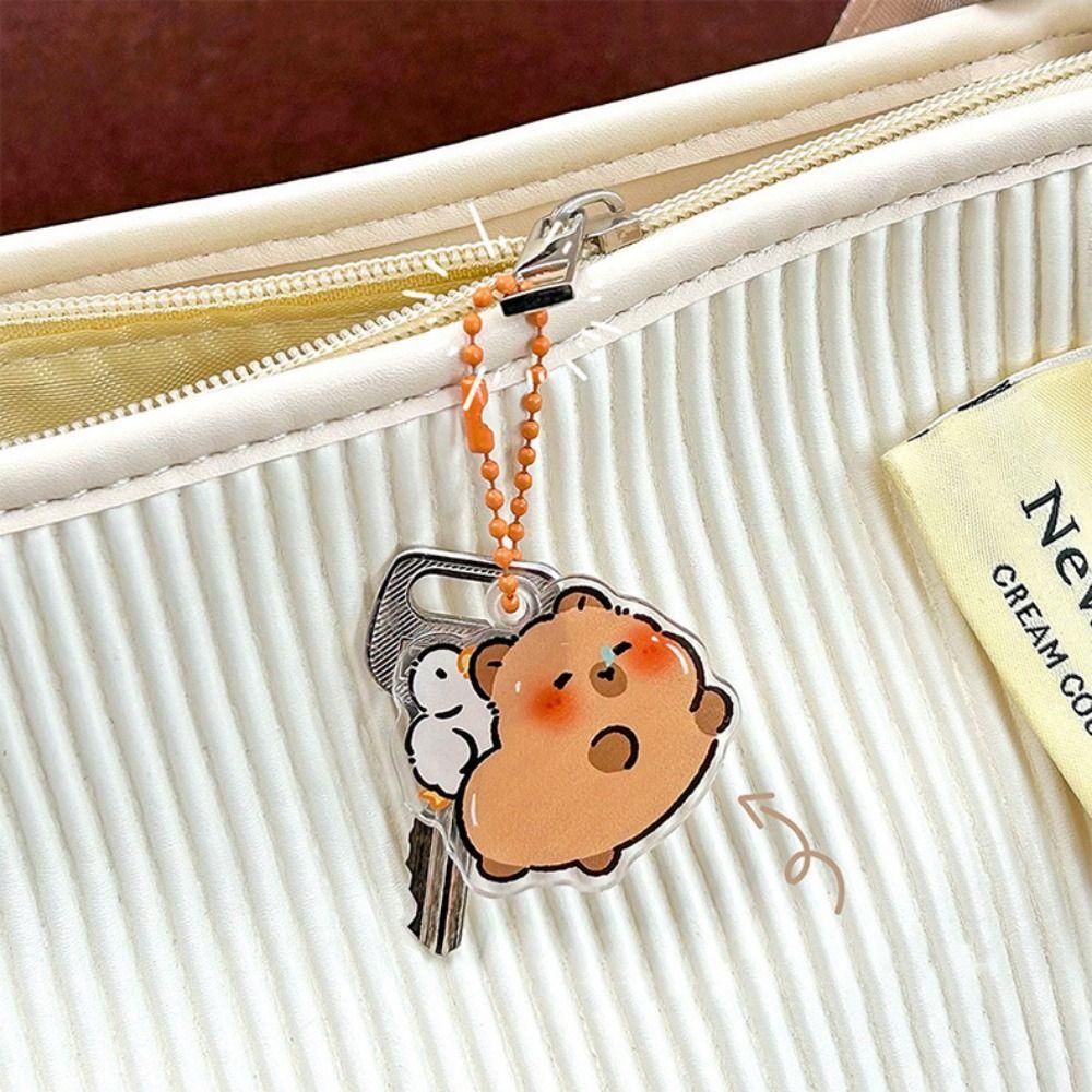 Acrylic Kapibara Bag Hanging Funny Capibara Pendant Kawaii Capybara Acrylic Keychain  Birthday Gift