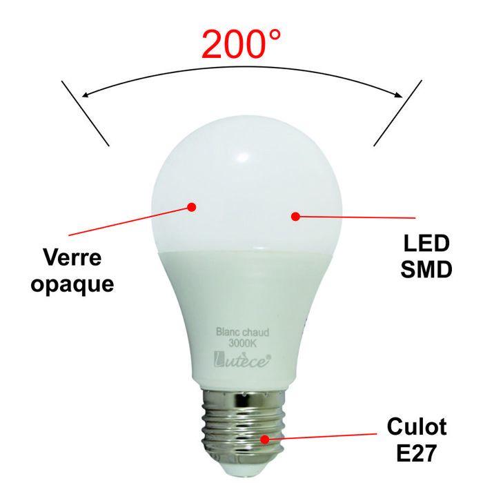 Ampoule LED E27 7W 650Lm 3000K - garantie 5 ans