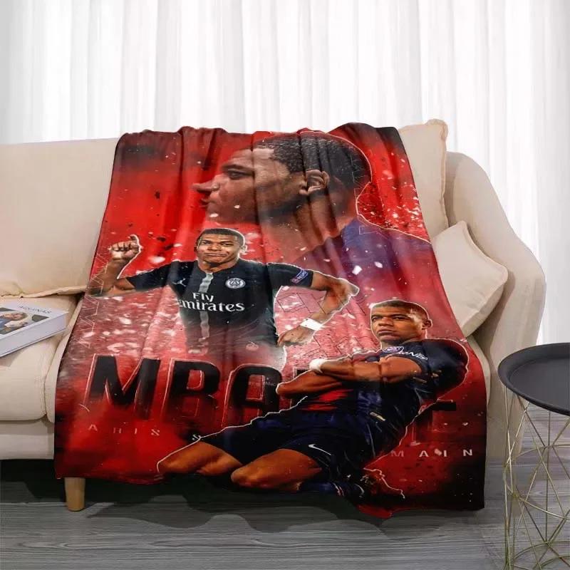 Узорчатое одеяло Kylian Mbappé, модное фланелевое дышащее теплое покрывало для кровати, дивана, мягкое покрывало для путешествий, креативный подарок