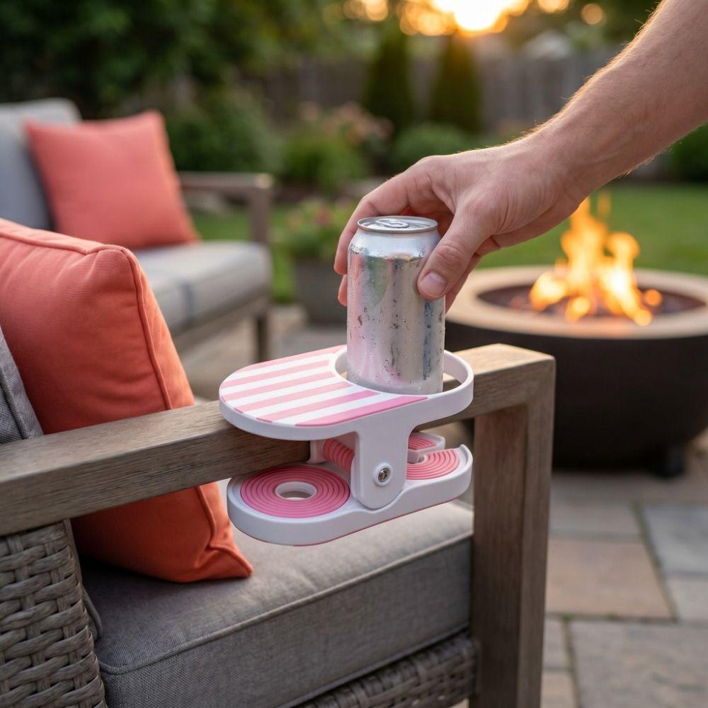 Stable Clip Clamp Holder Portable Portable Cup Holder Drinking Tray Creative Cup Holder  Desk Use