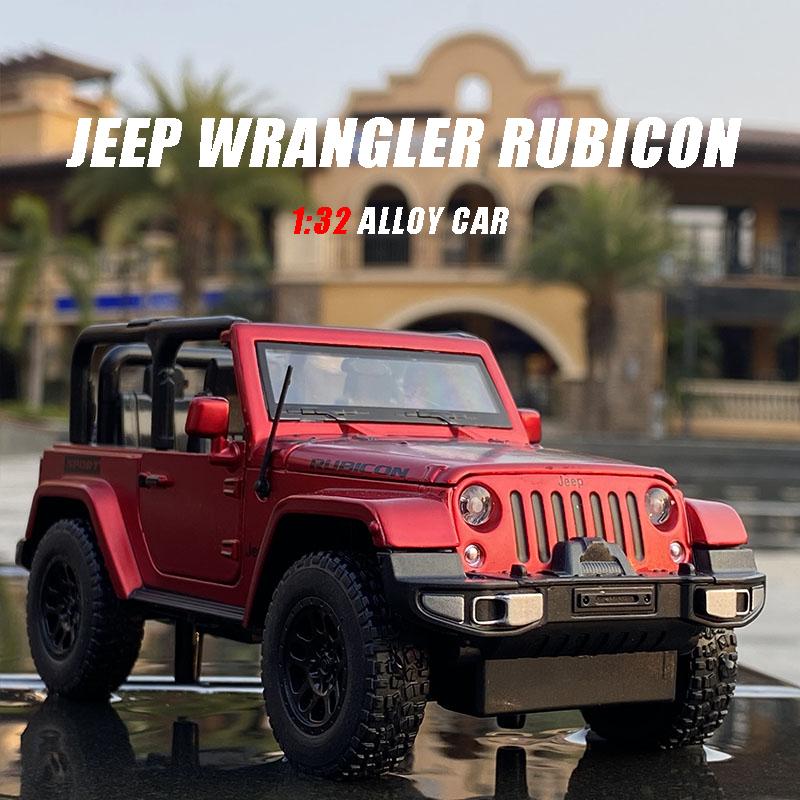 Масштаб 1/32 Модель автомобиля Jeep Wrangler Rubicon из сплава Литой металлический игрушечный внедорожник Модель автомобиля Миниатюрная модель автомобиля Подарок для детей
