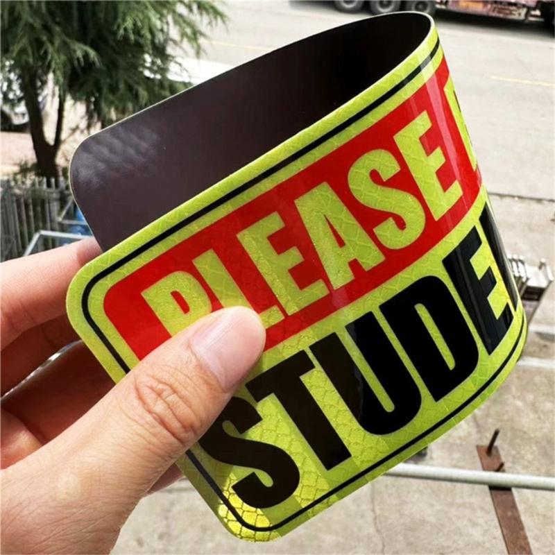Driver Magnet Driver Bumper Magnetic Reflective Sticker for Car Please Be Patient Student Driver Magnet Reusable Signs