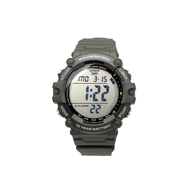 [Casio] CASIO Стандартные цифровые часы AE-1500WHX-3AV Длинный ремешок Мужские Дешевые Casio Военно-зеленый Зарубежная модель [Б/у]