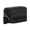 Coach Wyatt 19 Сумка через плечо на молнии из фирменного покрытия с гладкой телячьей кожей Маленькая мужская сумка через плечо Черная CM109-QBMI5