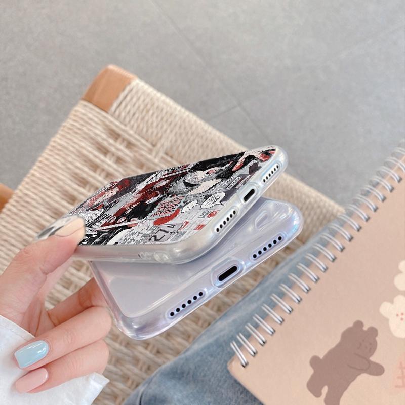Мягкий прозрачный силиконовый чехол с рисунком аниме для Samsung A55 M35 S24 Xiaomi Redmi Note 13 Poco C65 iPhone Camera Противоударный защитный чехол