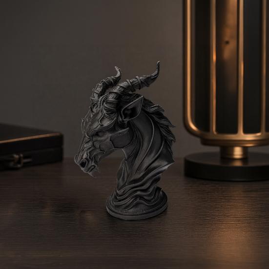 Темный Орнамент с Головой Овцы, 3D Печатная Готическая Скульптура Дьявола, с Детализированной Текстурой Рогов, Настольная Статуэтка, для Украшения Дома