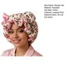 Шапка для сна с леопардовым принтом, Бант, 3D-декор в виде кошачьих ушей, Регулируемая, Не вызывает пушистость, Двухслойная, С атласной подкладкой, Шапка для защиты волос