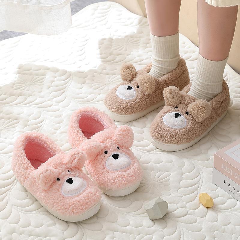 Cotton Slippers Autumn and Winter Confinement Shoes Men and Women Cute Couple Indoor Home Home Non-slip Cotton Slippers Bag Heel Slippers