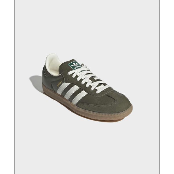 adidas Samba OG Средний Необработанный Хаки Резина Унисекс Кроссовки Коричневый Молочный JR0890