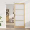 Sliding Door Natural 93 x 211 cm Solid Pine Wood and Glass