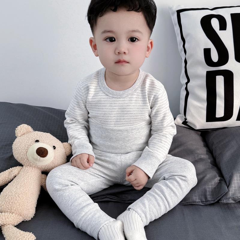 2025 Детский осенний теплый комплект из 100% хлопка: Форма класса А для мальчиков и девочек