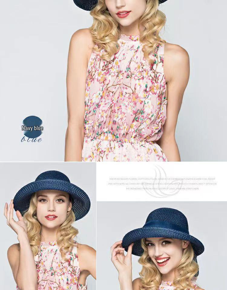 Женская складная пляжная шляпа от солнца с широкими полями в корейском стиле