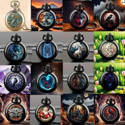 Купи 1 Получи 1 Случайный 2 шт. Винтажные Карманные Часы Мини-Размера, С Подвеской-Ожерельем, Функция Мирового Времени, Подарочные Часы Для Мужчин Детей