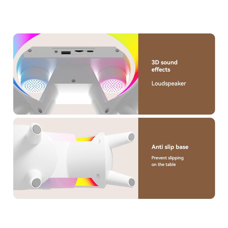 Многофункциональный ночник Будильник Музыкальный динамик Беспроводное зарядное устройство 3 в 1 Прикроватные настольные лампы G Стильный светильник Домашний декор спальни