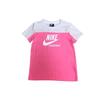 Colorblock Crew Neck Breathable Straight T-Shirt Women Tops Pink AR3795-054