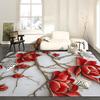 European Rose Floral Carpets Living Room Gorgeous Decoration Sofa Table Area for Rugs Home Bedroom Non-slip Floor Mat Washable