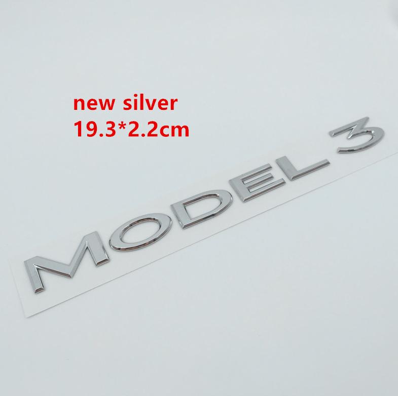 VCZRW1 1pcs 3D ABS for Tesla Model 3 car Letter Front Hood Head Bonnet Emblem Rear Tail Trunk Sticker Badge Decal styling Accessories