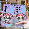 Phone Case: 2D Flat Samsung Galaxy A34 A35 S20 S22 S21 FE Plus Ultra Protective Case, Cute Panda, Christmas and Halloween Gift