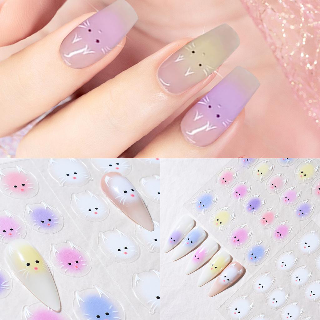 Наклейки для ногтей с кошками для дизайна ногтей 3D наклейки для ногтей с кошками для дизайна ногтей Наклейки для ногтей с кошками Поставка украшений для дизайна ногтей