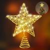 LED Christmas Tree Topper Star Lights Battery Powered Garden Party Decoration New Year Christmas Tree Lights Festival Lighting