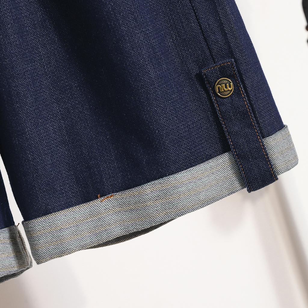 Dimanaf 2025 Plus Size Women Pants Summer Shorts Jeans Short Basic High Waist Solid Pants Elastic Waist Maxi