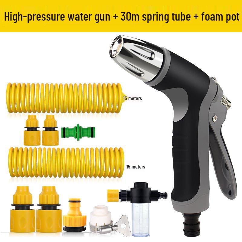 High-Pressure Car Wash Water Gun with Soft Hose and Spray Nozzle