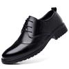 Fashion Men's Dress Shoes Fashion Casual Cow Leather Hollowed Out Breathable Business Casual Lace-up Pointy Soft Soled Shoes for Men