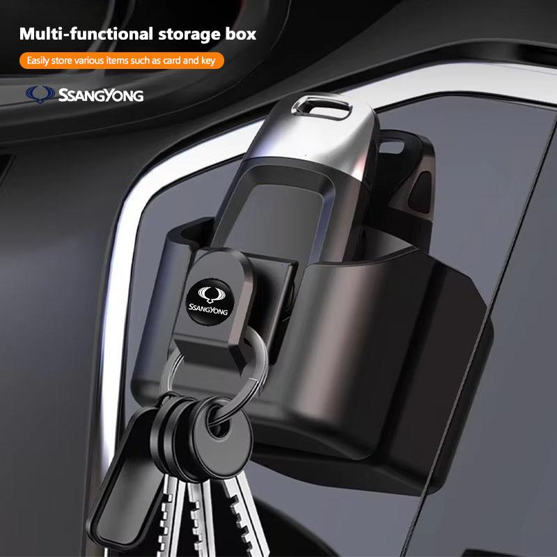 Car Key Storage Box Organizer Auto Dashboard Sunglasses Card Holder Clip For SsangYong Actyon Korando Rexton Kyron Rodius Tivoli hgf5
