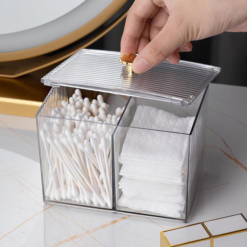 Clover Multi-Use Desktop Storage Box for Cotton Swabs, Cosmetics, Jewelry, and Small Household Items