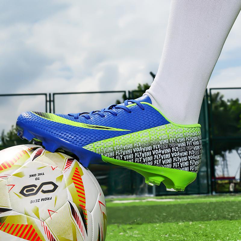 Новые мужские футбольные бутсы Легкие кроссовки Высококачественные футбольные бутсы Шипы для травы Высокие Нескользящие Матчевые Для зала Горячая распродажа Для улицы