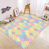 Color Lattice Carpet Squares 3D Printing Bedroom Living Room Hallway Long Strip Anti-slip Area Rug Sofa Doormat Home Mats Decor