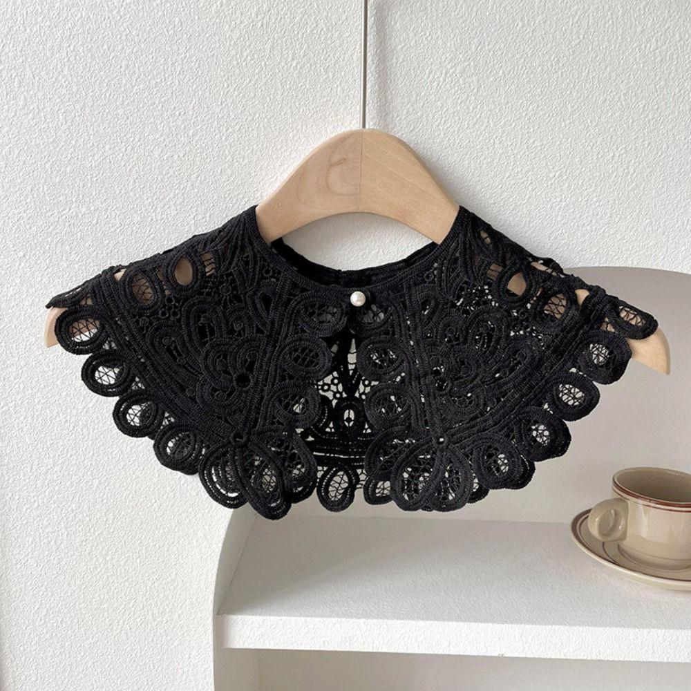Pearl Decoration Shirt Collar Doll Collar Knitted Shawl Lace Fake Collar Clothes Accessories