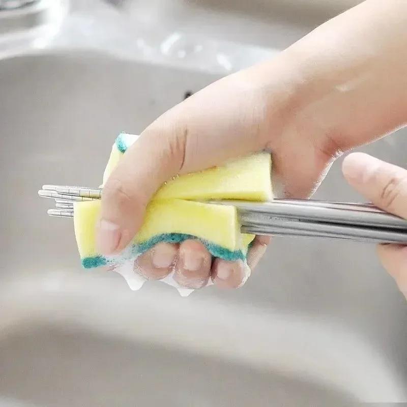 Double Sided Highly Absorbent Dishwashing Sponge for Kitchen Pots Dishes Cleaning Scrubber