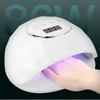 54W LED UV Nail Lamp for Manicure, Smart Sensor Timer, Large Display Screen, Sun X White, OEM, White