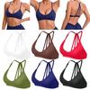 Женский спортивный бюстгальтер на бретелях, с гоночной спинкой для йоги, со съемным ремешком, беспроводной фитнес-бралетт, быстросохнущий