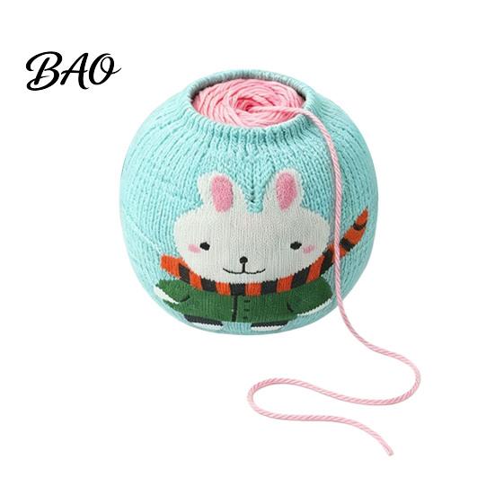 Portable Yarn Bag Ball Storage Sleeve, Cartoon Rabbit Design, Reusable Soft Fabric Handmade Craft Gift Crochet Thread Holder, Dust Proof Organizer for