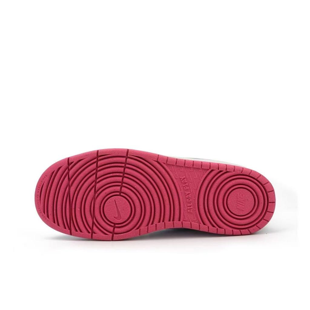 Nike Court Borough Peach Blossom Abrasion Resistant Slip Resistant Low top Skateboard Shoes Women's White Pink DV5456-111(Team1887-)